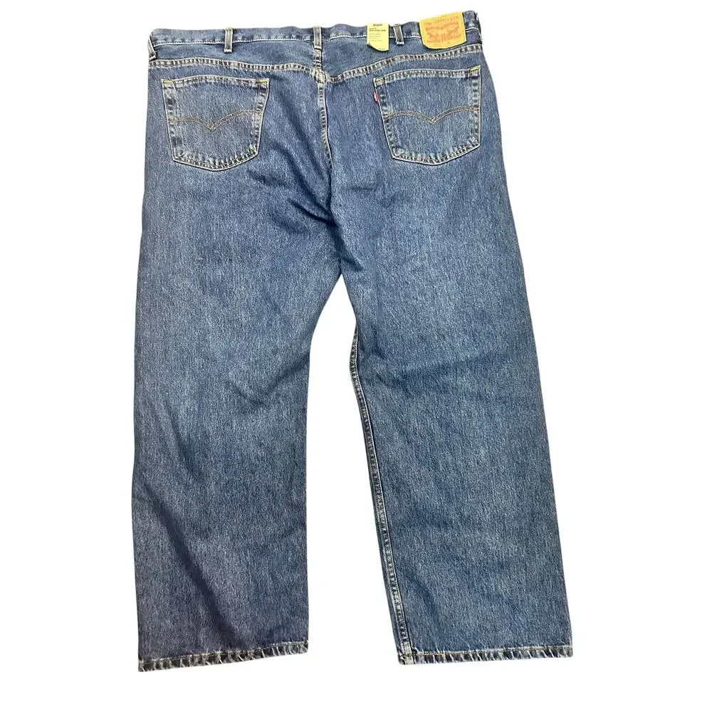 Levi's 505 Men's Jeans NWT 50x30 Big & Tall Medium Stonewash 100% Cotton Rigid